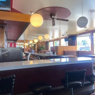 a view of the dining area