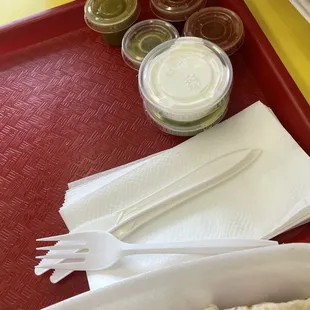 Side salsa, guacamole and sour cream