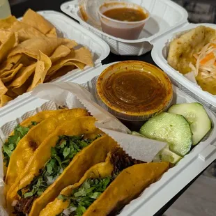 birria tacos, fresh chips and salsa with a Chicharron - Pupusa, Str8  every time.