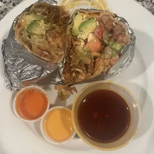 Birria burrito - 10/10. Best burrito in the area and the hot sauce is also great.