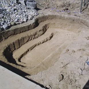 This is the smaller half of the pond on Hess Terrace (North side of sidewalk). We put steps in the pond before place the unde...
