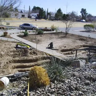 Here is the front yard of Hess Terrace while we were in the process of doing the landscaping...