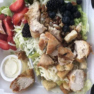 Chicken salad with fresh fruit