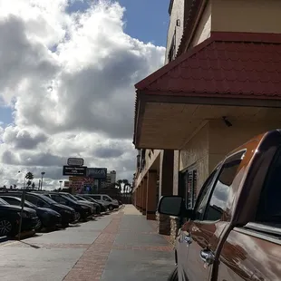 a view of the parking lot