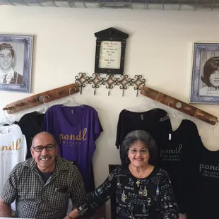 David's parents whose vintage portraits also grace the bottles of two wines sold at the winery!