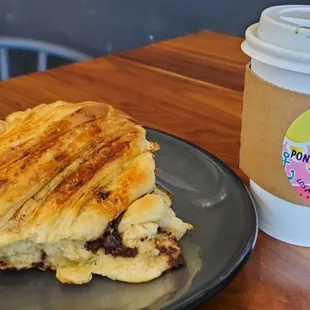 Chocolate croissant, toasted