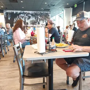 Monday lunch crowd. Red beans and sausage outstanding.