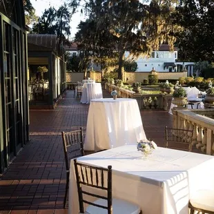 Back patio setup for our wedding