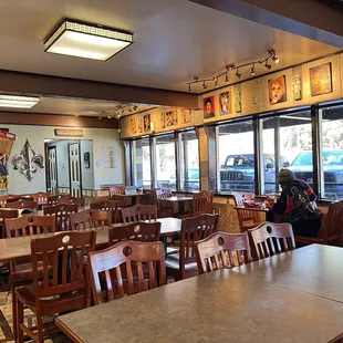 tables and chairs in a coffee shop