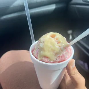 Strawberry dream with condensed milk.