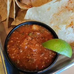 Smoked salsa and seasoned chips