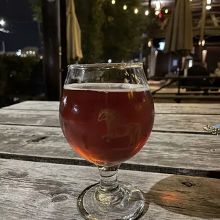 Barrel aged sour ale with blueberry &amp; cinnamon