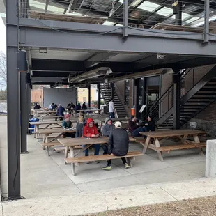 Have heaters on the patio that makes it toasty on a cold day.