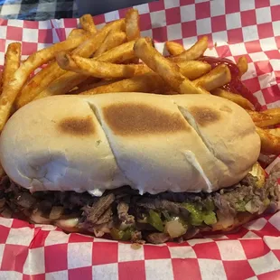 Philly Cheesteak and fries