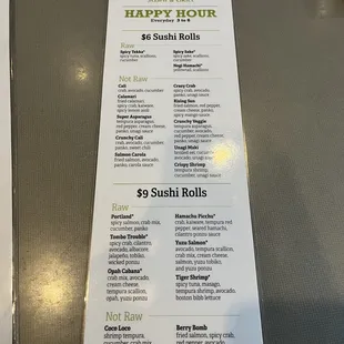 menu