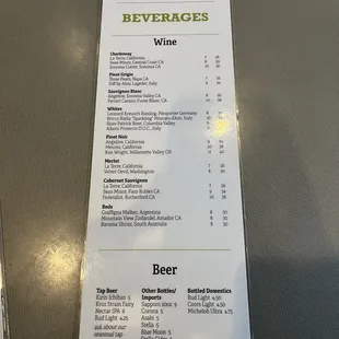menu