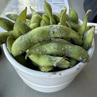 Edamame with black Hawaiian sea salt--06-23-2024