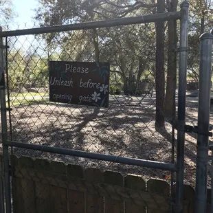 Unleash all dogs inside gate