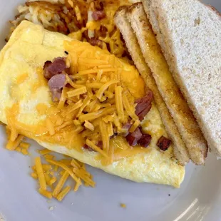 Ham and cheese omlette