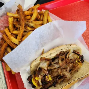 Polish sausage with fries