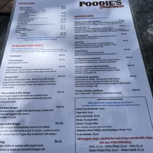 Large, diverse menu