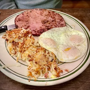 Lumberjack .. Ham Steak Hash &amp; 3ggs