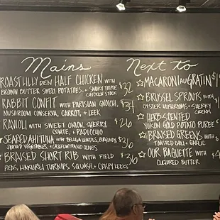 The menu