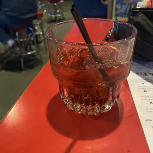 Rail whiskey and Pepsi