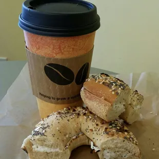 Free coffee and $.99 bagel with cream cheese for Senior Day on Mondays