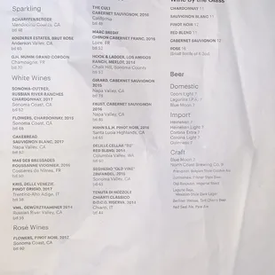 Beverage Menu - September 2020