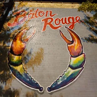 Painting outside the building.