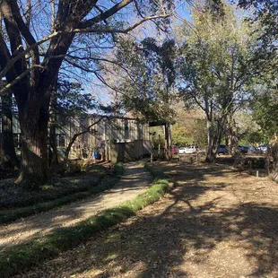View from the rear lot. Back lot was very spacious and shaded for our 32 ft camper.
