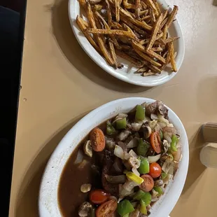 French Quarter steak with Cajun fries
