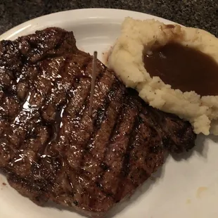 Great steak and mash with gravy