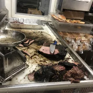 Brisket fresh from the smoker