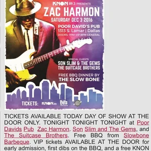 TONIGHT TONIGHT Zac Harmon, Son Slim and The Gems, The Suitcase Brothers