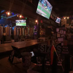 a bar with neon lights