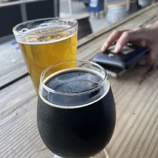 Peppermint porter and Thirty hop IPA