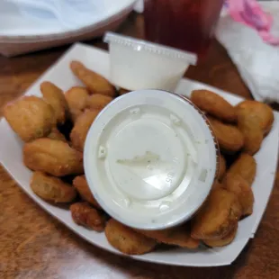 Bottle caps, fried jalapeños.