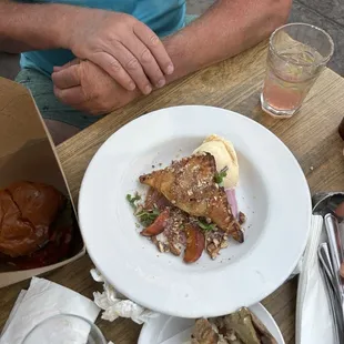 Peach Pastry and Vanilla Ice Cream....what a great way to end a meal