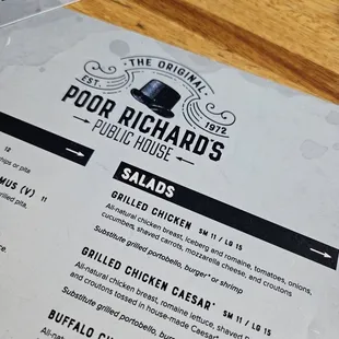 the menu