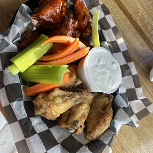 Raspberry Flame &amp; Golden Cayenne wings. Solid sweet and spicy combo that pairs well nicely