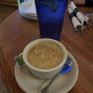 Seafood chowder...great taste just not hot enough