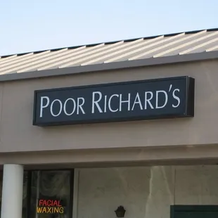 a sign for poor richard&apos;s