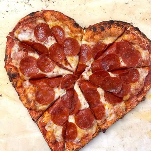 Heart shaped pizza