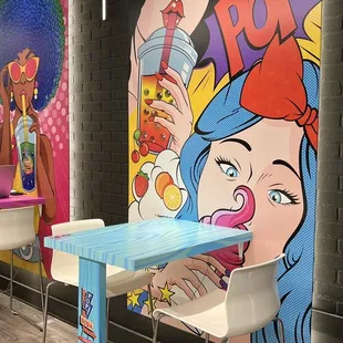 a table and chairs