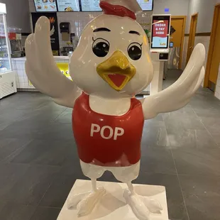 Pop chicken mascot
