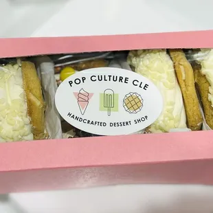 Box of mini ice cream
Sandwiches