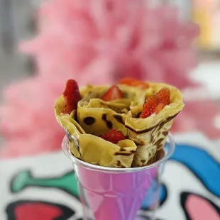 Strawberry custard crepe