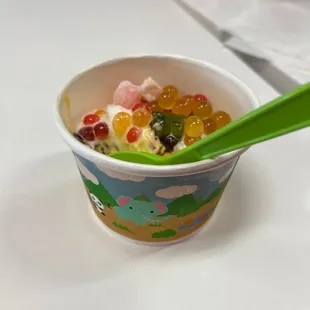 Small frozen yogurt!  Yum!
